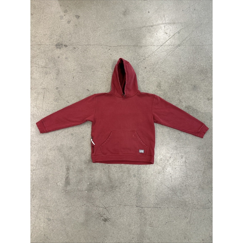 Nike SB Heavy Cotton Hoodie Red Sz M Fleece Skate PullovrSki DH0510-690 Side Zip